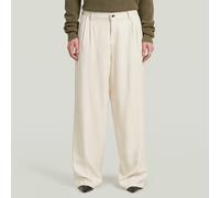 Chinohose G-STAR "Pleated Chino", Damen, Gr. 29, Länge 32, weißbait gd, Obermaterial: 90% Viskose, 10% Polyester, Hosen Chinohose (39948962-29) weißbait gd