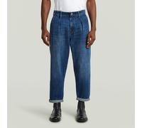 Regular-fit-Jeans G-STAR "Pleated Chino Denim Relaxed Tapered", Damen, Gr. 31, Länge 34, worn in blau veil, Obermaterial: 30% Baumwolle, 20% Baumwolle, Jeans (79752246-31) worn in blau veil