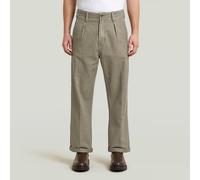 Chinohose G-STAR "Pleated Chino Relaxed", Herren, Gr. 34, Länge 36, turf gd, Obermaterial: 70% Baumwolle, 30% Baumwolle, Hosen Chinohose (72796030-34) turf gd