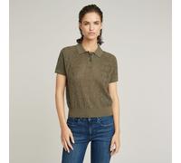 G-STAR Pointelle Lightweight Knitted Poloshirt Grün L ensis green D26061-D166-6057-L
