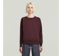 Sweatshirt G-STAR "Premium core 2.0", Damen, Gr. XS (34), rot (maroon), Sweatware, Obermaterial: 55% Baumwolle, 45% Polyester, unifarben, casual, regular fit, Rundhals, Langarm Raglanärmel angesetztes