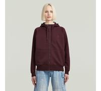 Kapuzensweatjacke G-STAR "Premium core 2.1 hdd zip thru", Damen, Gr. L (40), rot (maroon), Sweatware, Obermaterial: 55% Baumwolle, 45% Polyester, casual, regular fit, Langarm, Sweatjacken, mit tonaler