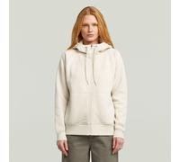 Kapuzensweatjacke G-STAR "Premium core 2.1 hdd zip thru", Damen, Gr. XL (42), weiß (weißbait), Sweatware, Obermaterial: 55% Baumwolle, 45% Polyester, casual, regular fit, Langarm, Sweatjacken, mit ton