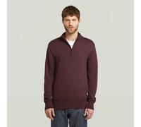 Longpullover G-STAR "Premium Core Half Zip Knit", Herren, Gr. M, maroon, Obermaterial: 100% Wolle, Pullover Longpullover (47608230-M) maroon