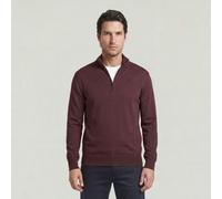Longpullover G-STAR "Premium Core Half Zip Knit", Herren, Gr. S, maroon, Obermaterial: 100% Wolle, Pullover Longpullover (47608230-S) maroon