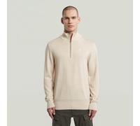 Longpullover G-STAR "Premium Core Half Zip Knit", Herren, Gr. M, weißbait, Obermaterial: 100% Wolle, Pullover Longpullover (38615041-M) weißbait