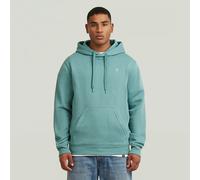 Longpullover G-STAR "Premium Core Hoodie Sweater", Herren, Gr. M, mineral blau, Obermaterial: 55% Baumwolle, 45% Polyester, Pullover Longpullover (21334118-M)
