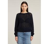 G-STAR Pointelle Lightweight Knitted Pullover Dunkelblau S osaka blue D26059-D166-3873-S