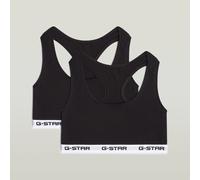 Bralette G-STAR "CARNELIAN, BRAS 2 PACK RACERBACK", Damen, Gr. XL, N-Gr, hellweiß, light grau marl, Jersey, Obermaterial: 95% Baumwolle, 5% Elasthan, Basic, eng, BHs Bralette (27043509-XL) hellweiß, l