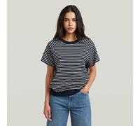 T-Shirt G-STAR "Raglan", Damen, Gr. L, salute, milk stripe, Single Jersey, Obermaterial: 100% Baumwolle, gestreift, regular fit hüftbedeckend, Rundhals, Raglanärmel blind abgesteppte Kante, Shirts T-S
