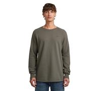 G-Star RAW Longsleeve mit Strukturmuster und Logo in Hellgrau, Größe XL