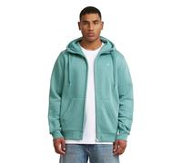 Longpullover G-STAR "Premium Core Hooded Zip Sweater", Herren, Gr. XXL, mineral blau, Obermaterial: 55% Baumwolle, 45% Polyester, Pullover Longpullover (66205413-XXL) mineral blau
