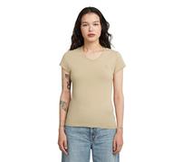 T-Shirt G-STAR "Eyben Slim V-Neck Top 2.0", Damen, Gr. M, cream, Obermaterial: 100% Baumwolle, Shirts T-Shirt (69453938-M)