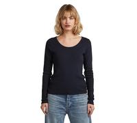 G-STAR Slim Rib Open Neck T-Shirt Dunkelblau M salute D28742-E527-C742-M