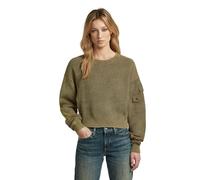 G-STAR Raw C.V. Women's Washed pkt Loose r Knit wmn Pullover Sweater, Brown, M