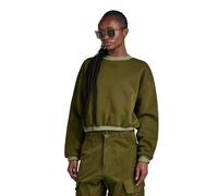 G-Star RAW Damen Badge Logo Oversized Sweatshirt, Grün (Dark Olive D24218-C235-C744), XXS