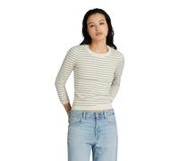 G-Star RAW Damen Broken Stripe Lightweight Pullover, Mehrfarben (Antique White Htr/sage Stripe D24491-D563-G417), XS