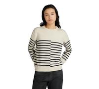 G-Star RAW Damen Broken Stripe Pullover, Beige (Antique White D24489-D563-G286), S