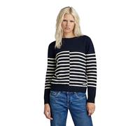 G-Star RAW Damen Broken Stripe Pullover, Blau (Salute D24489-D563-C742), XS