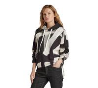 G-Star RAW Damen Calligraphy Allover Loose Hooded Sweatshirt, Mehrfarben (dk Black raw Paint D24384-D589-G421), XS
