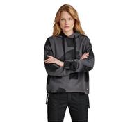 G-Star RAW Damen Calligraphy Allover Loose Hooded Sweatshirt, Mehrfarben (Grey Asphalt raw Paint D24384-D589-G419), S