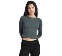 G-Star RAW Damen Cropped Baby sis Raglan r t ls wmn, Grau (Graphite D23803-1141-996), M