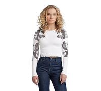 G-STAR RAW Damen Lookbook Cropped Baby sis r t Long Sleeve, Weiß (White D23792-4107-110), XS