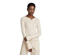 G-STAR RAW Damen Slim Rib Henley ls wmn, Beige (Eggnog D23342-D289-G076), S