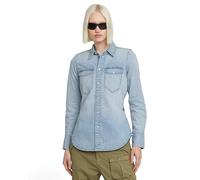 G-STAR RAW Damen Slim Western Hemd, Blau (Sun Faded Blue Mist D24343-D539-G342), L