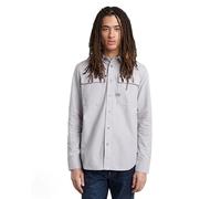 G-Star RAW Langarmhemd, blau, XL correct grey-white oxford