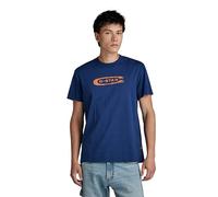 G-Star RAW Herren Distressed Old School Logo T-Shirt, Blau (Imperial Blue D24365-336-1305), S