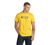 G-Star RAW Herren Distressed Old School Logo T-Shirt, Gelb (dk Lemon D24365-336-348), S