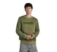 G-Star RAW Herren Indigo Distressed Logo Sweatshirt, Grün (Shadow Olive gd D24410-D575-D033), S