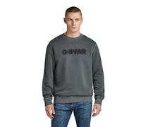 G-Star RAW Herren Indigo Distressed Logo Sweatshirt, Schwarz (dk Black gd D24410-D575-B564), S