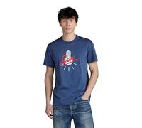 G-Star RAW Herren Light Bulb T-Shirt, Blau (rank Blue D23905-336-868), L