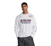 G-Star RAW Herren Moto Boxy Graphic T-Shirt, Weiß (White D23878-C336-110), S