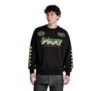G-Star RAW Herren Moto Sport Graphic Loose Sweatshirt, Schwarz (dk Black D23895-B782-6484), XL