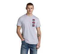 G-Star RAW Herren Multi Badge T-Shirt, Grau (Icelandic Blue D23903-336-G081), S