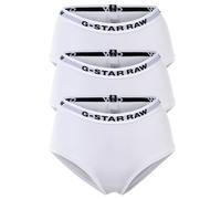 G-STAR Damen Hipster Slips, 3er Pack - Hipster, Cotton Stretch, Logo, einfarbig Weiß XS