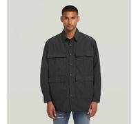 Langarmshirt G-STAR "Relaxed Cargohemd", Damen, Gr. XXL, dk schwarz, Obermaterial: 64% Polyimid, 36% Polyamid, Shirts Langarmshirt (38469716-XXL) dk schwarz