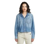 Langarmshirt G-STAR "Resort Boxy Relaxed Shirt", Damen, Gr. L, faded blau kyanite, Obermaterial: 100% Baumwolle, Shirts Langarmshirt (37656362-L) faded blau kyanite