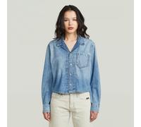Langarmshirt G-STAR "Resort Boxy Relaxed Shirt", Damen, Gr. M, faded blau kyanite, Obermaterial: 100% Baumwolle, Shirts Langarmshirt (37656362-M) faded blau kyanite
