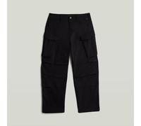 Cargohose G-STAR "Rovic 3D Relaxed", Herren, Gr. 32, Länge 34, dk schwarz, Web, Obermaterial: 97% Baumwolle, 3% Elasthan, unifarben, washed, loose fit lang, Hosen Cargohose, Low Waist, Baumwoll-Mix mi