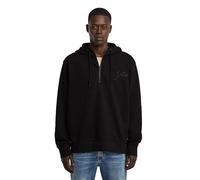 Longpullover G-STAR "Script Half Zip Hoodie", Damen, Gr. XS, dk schwarz, Obermaterial: 58% Baumwolle, 42% Polyester, Pullover Longpullover (20853445-XS)
