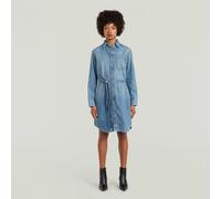 Bodykleid G-STAR "Shirt Dress Belt", Damen, Gr. XS, Normalgrößen, faded blau kyanite, Obermaterial: 100% Baumwolle, Kleider (10366323-XS) faded blau kyanite