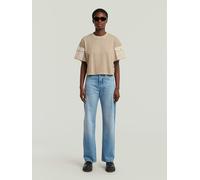 T-Shirt G-STAR "Washed Mix Boxy Cropped T-Shirt", Damen, Gr. L, dk brick gd, Obermaterial: 100% Baumwolle, Shirts T-Shirt (13668157-L) dk brick gd
