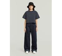 T-Shirt G-STAR "A-Line Stripe Boxy T-Shirt", Damen, Gr. XL, osaka blau, granite grün double stripe, Obermaterial: 100% Baumwolle, Shirts T-Shirt (46479231-XL) osaka blau, granite grün double stripe