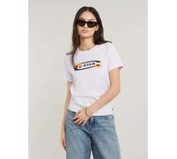 T-Shirt G-STAR "Old skool logo r t wmn" Gr. S, weiß (white) Damen Shirts (64623031-S) white
