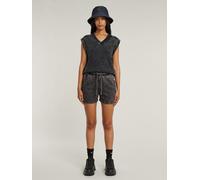 Shorts G-STAR "Overdyed Sweat Shorts", Damen, Gr. M, Normalgrößen, petrol double dye, Obermaterial: 100% Baumwolle, Hosen Shorts (98340564-M) petrol double dye