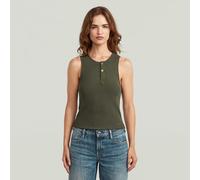 T-Shirt G-STAR "Slim Henley Tank T-Shirt", Damen, Gr. XXL, asfalt, Obermaterial: 94% Baumwolle, 6% Elasthan, Shirts T-Shirt (90457644-XXL) asfalt